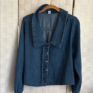 Old Navy Dark Blue Denim Button-Front Shirt